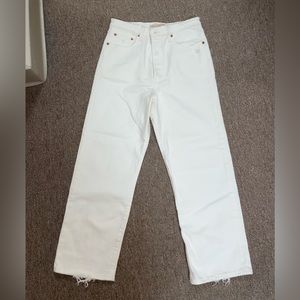 NWT Levi's Ribcage Ankle White Jeans